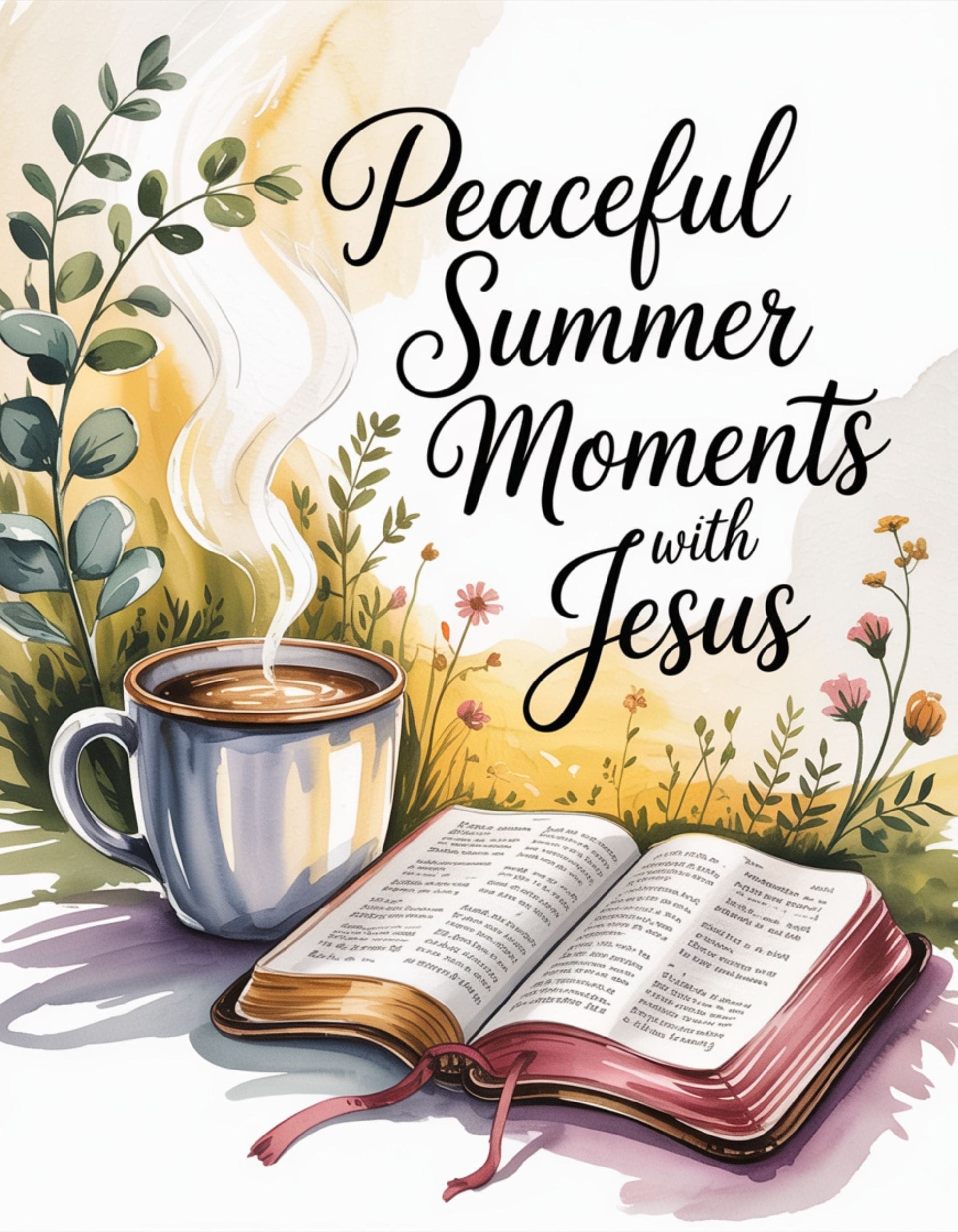 Peaceful Summer Moments with Jesus and Coffee Artwork