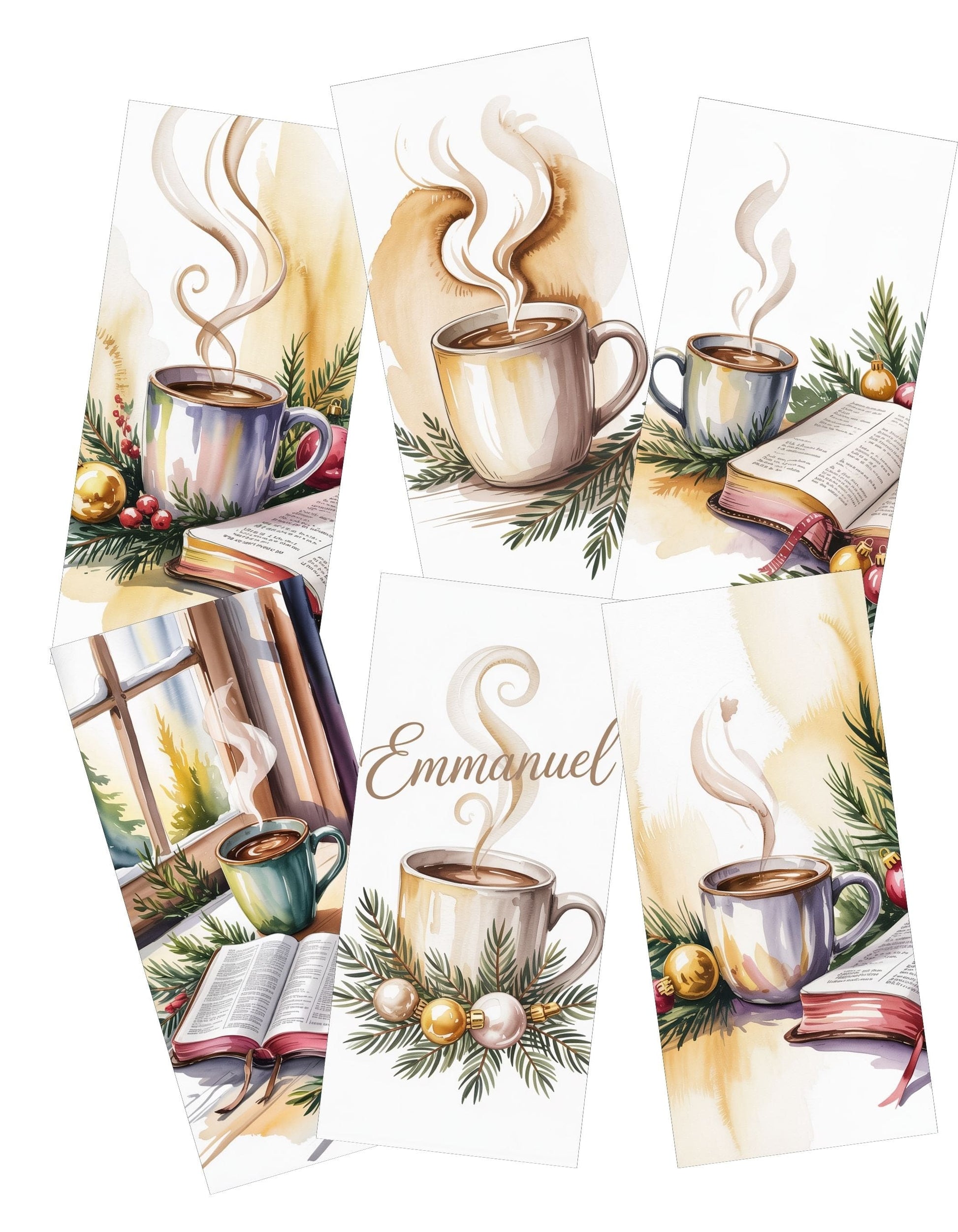 Quiet Christmas with Jesus and Coffee Phone Wallpaper Art