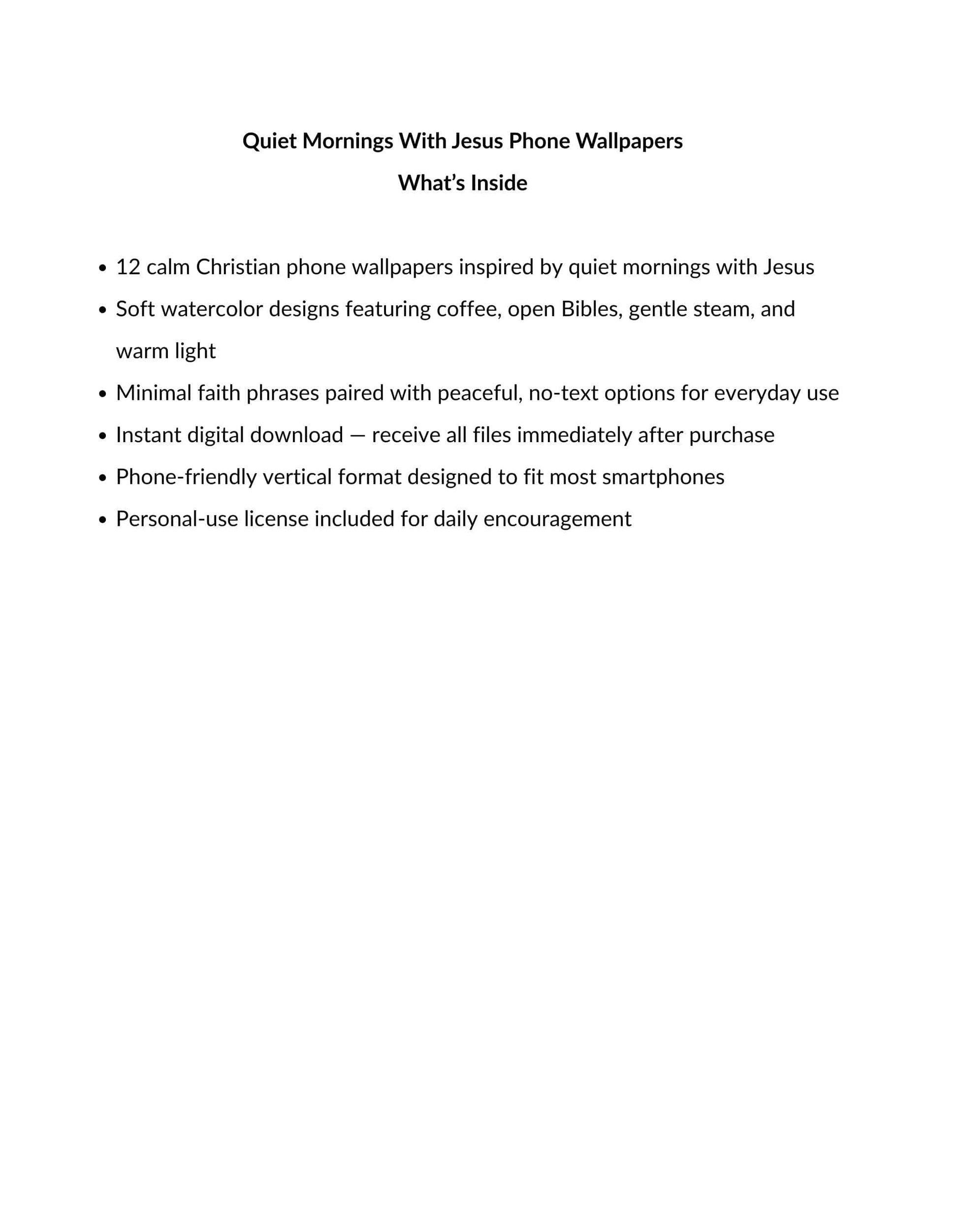 Quiet Mornings with Jesus Phone Wallpaper Inside