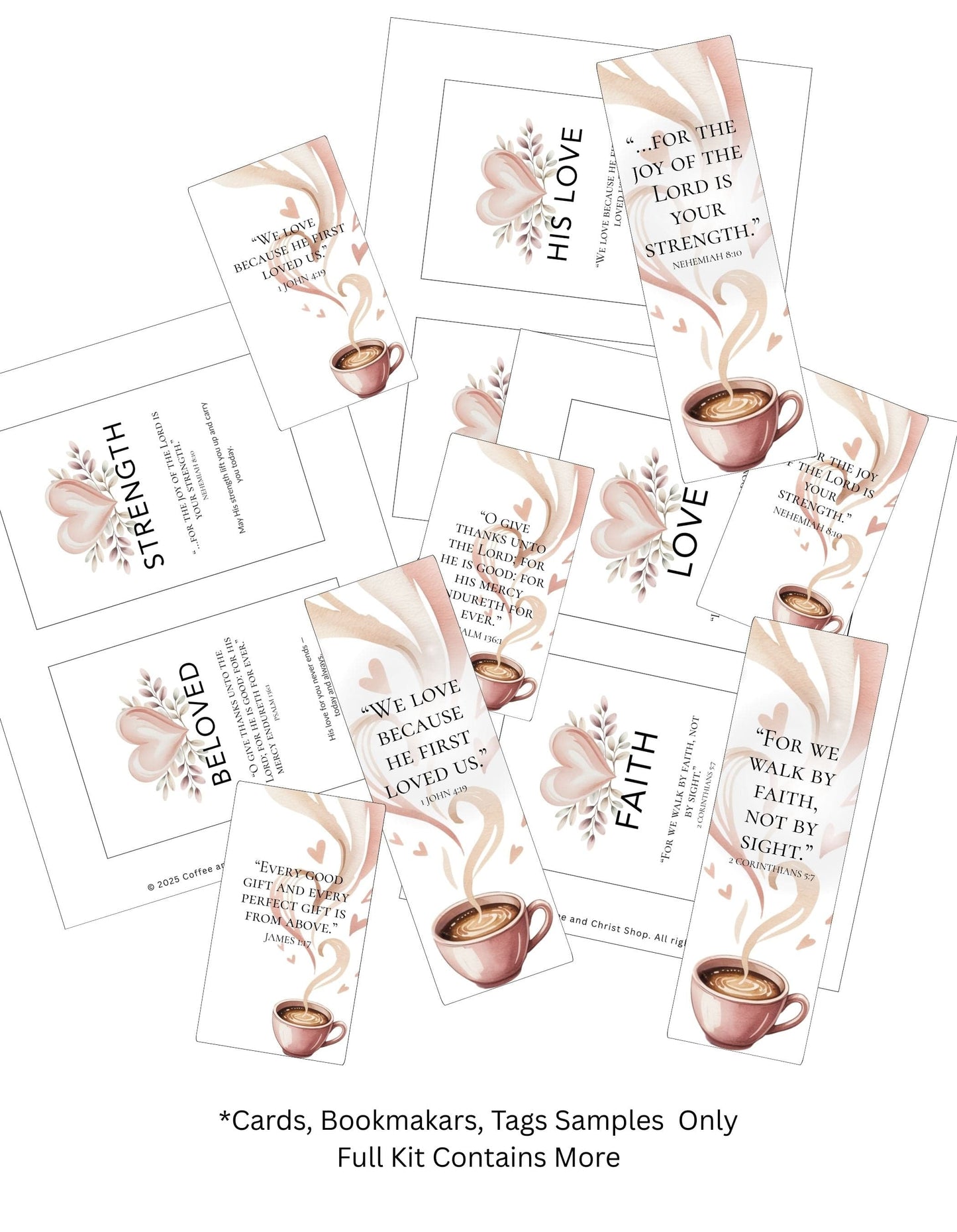 Vaentine Scripture Bundle Cards Tags Bookmarks