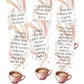 Set of bookmarks with coffee cup illustrations and inspirational quotes on a white background.