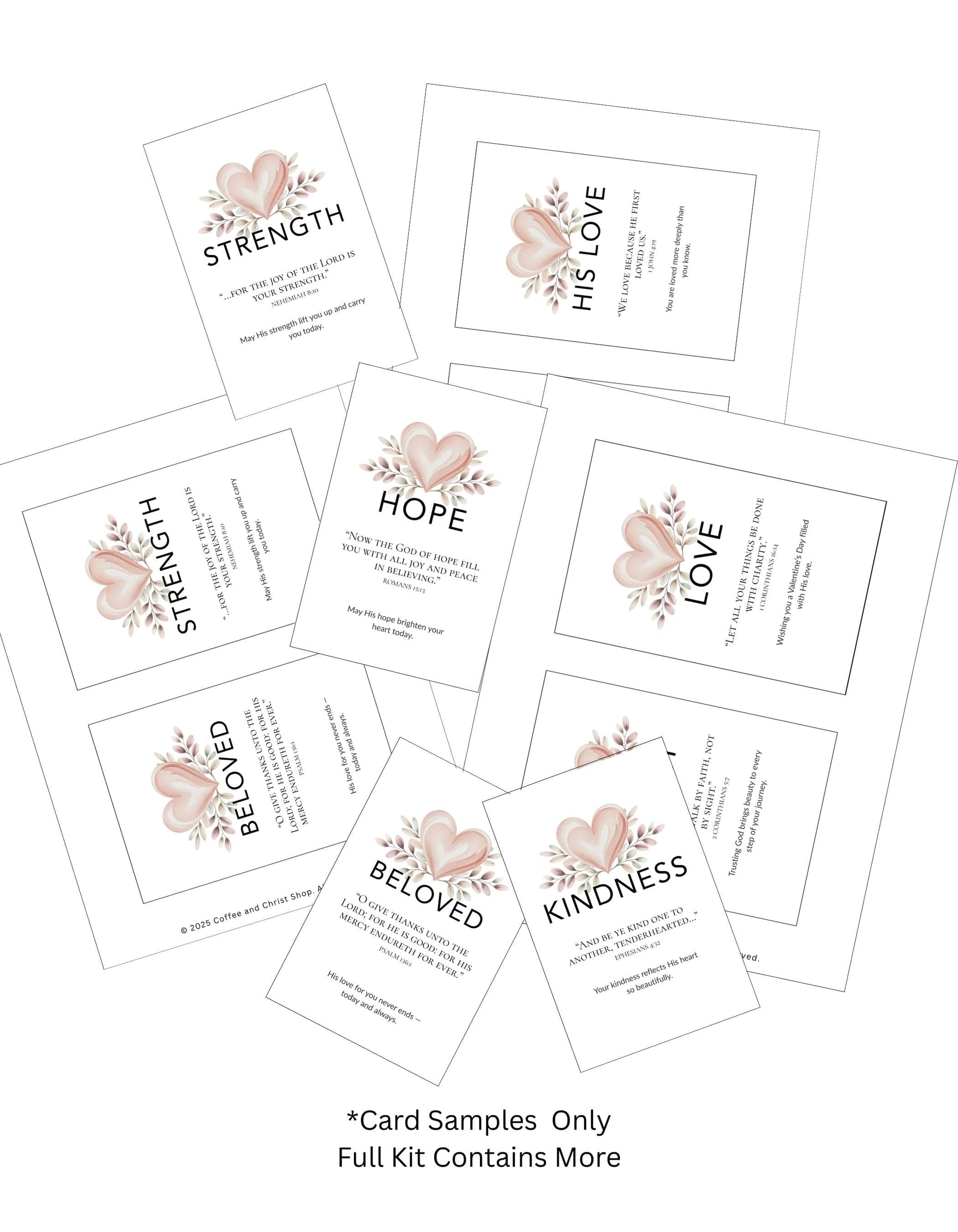 Set of Valentine cards with floral designs and text on a white background