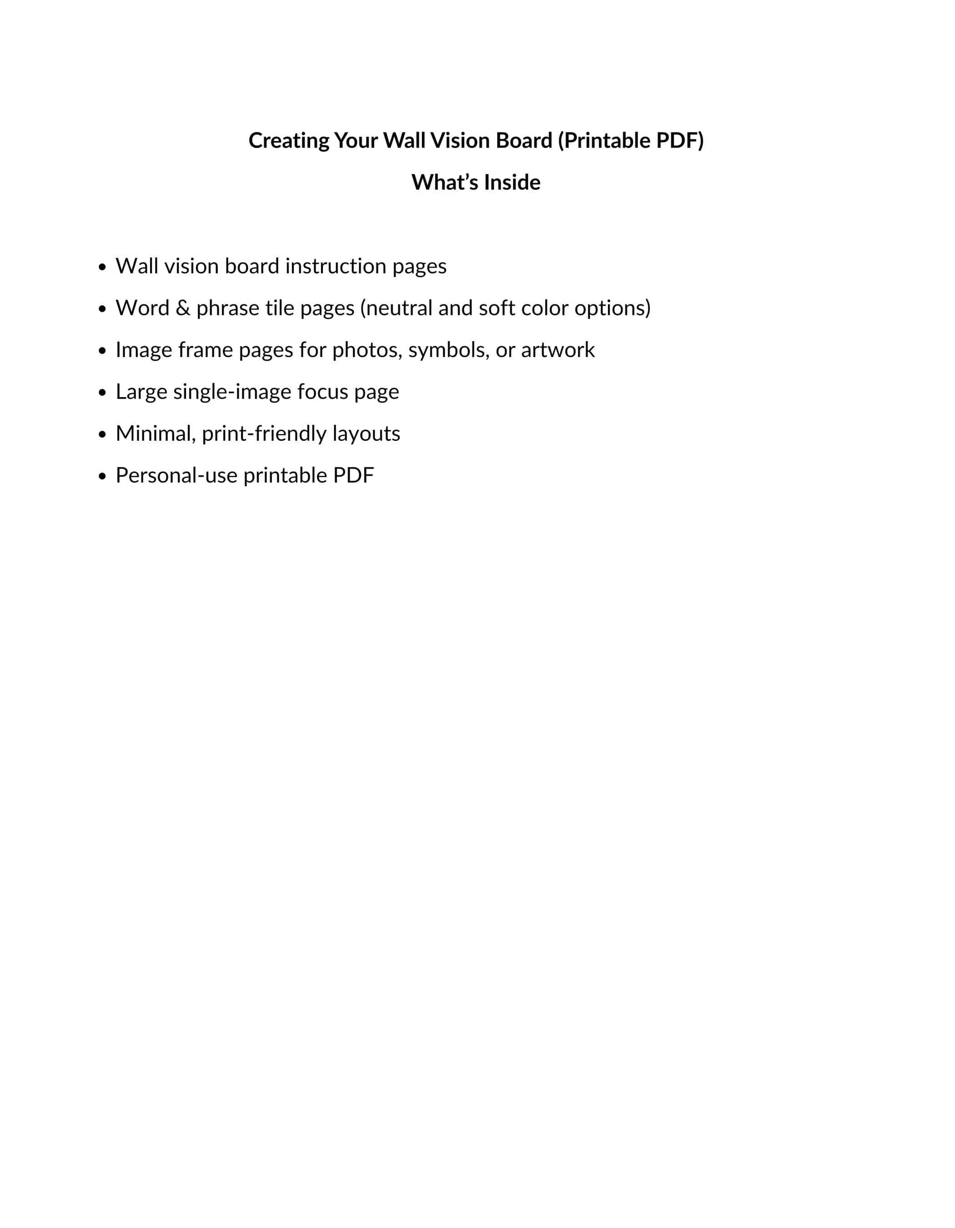 Creating Your Wall Vision Board Inside